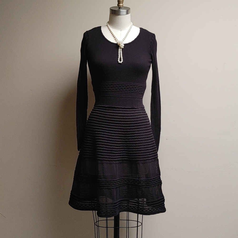 Simply Vera Wang Black Long Sleeve Party Dress